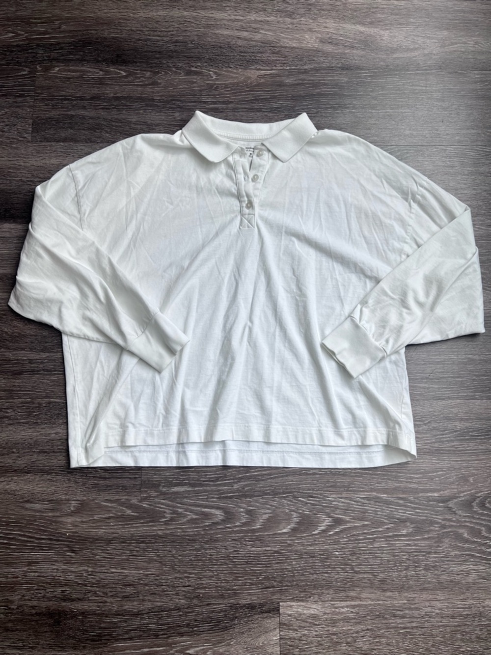 Abercrombie & Fitch the essentials white long sleeve polo shirt